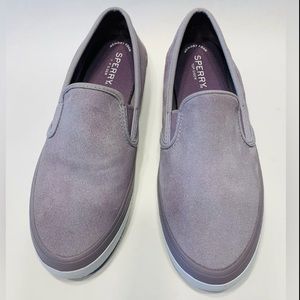 Sperry Seaside suede slip on light purple women’s size 8.